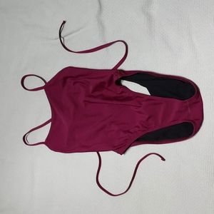 Jolyn Jackson Tie Back Onesie, Cabernet, Size 30